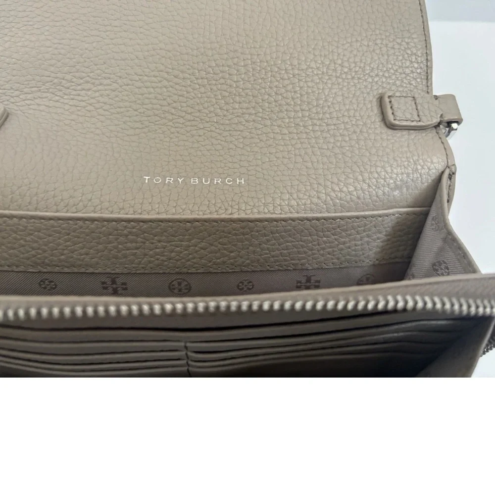 Tory Burch Crossbody handbag Tan Leather Shoulderbag clutch Tote Purse
